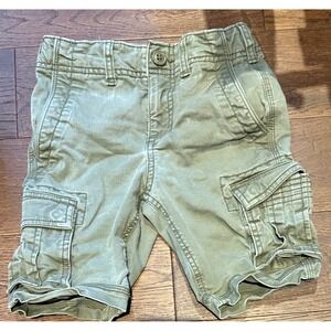 GAP Kids Olive Green Cargo‎ Shorts Size 6 Adjustable Waist Casual Everyday